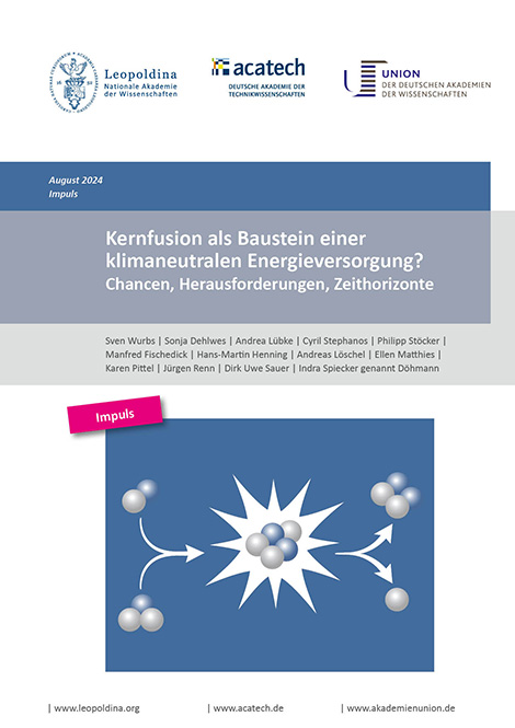 Eine graphische Darstellung, wie Energie bei einer Kernfusion gewonnen wird.